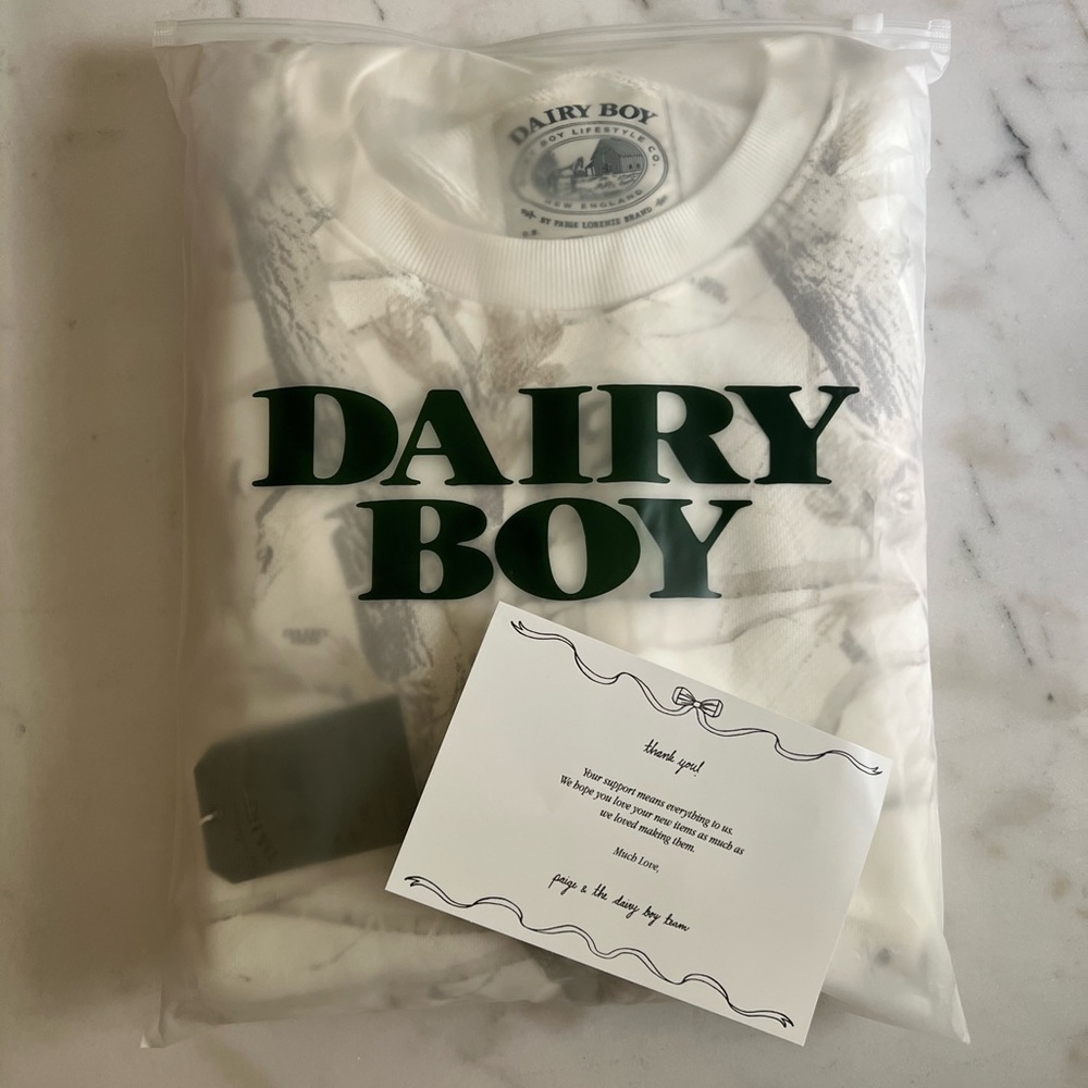 Dairy Boy Woodland Camo Oversized Crewneck White and Gray Sweatshirt